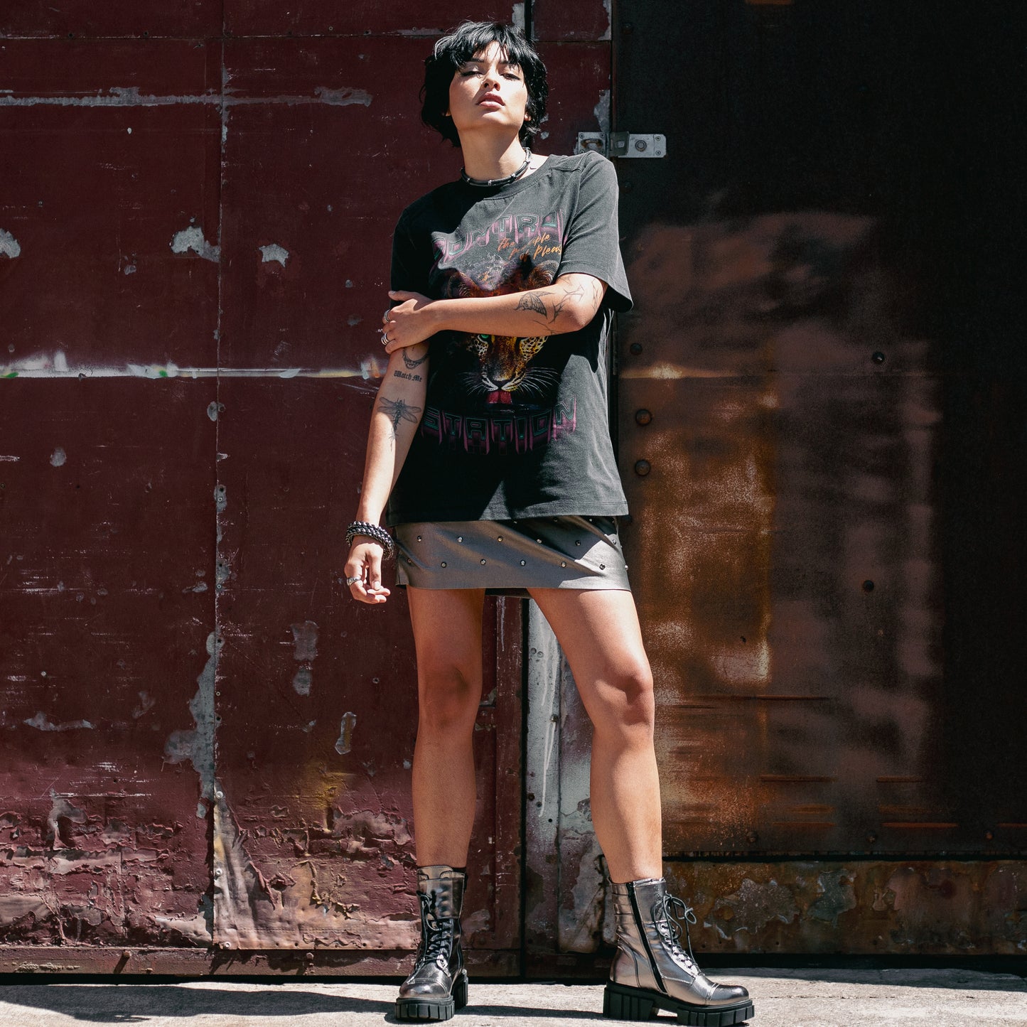 IDOL MINI SKIRT - GUNMETAL