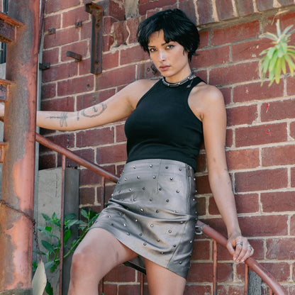 IDOL MINI SKIRT - GUNMETAL