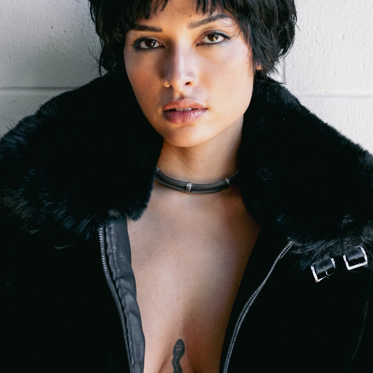 CS STATEMENT CHOKER - VINTAGE SILVER