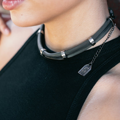 CS STATEMENT CHOKER - VINTAGE SILVER
