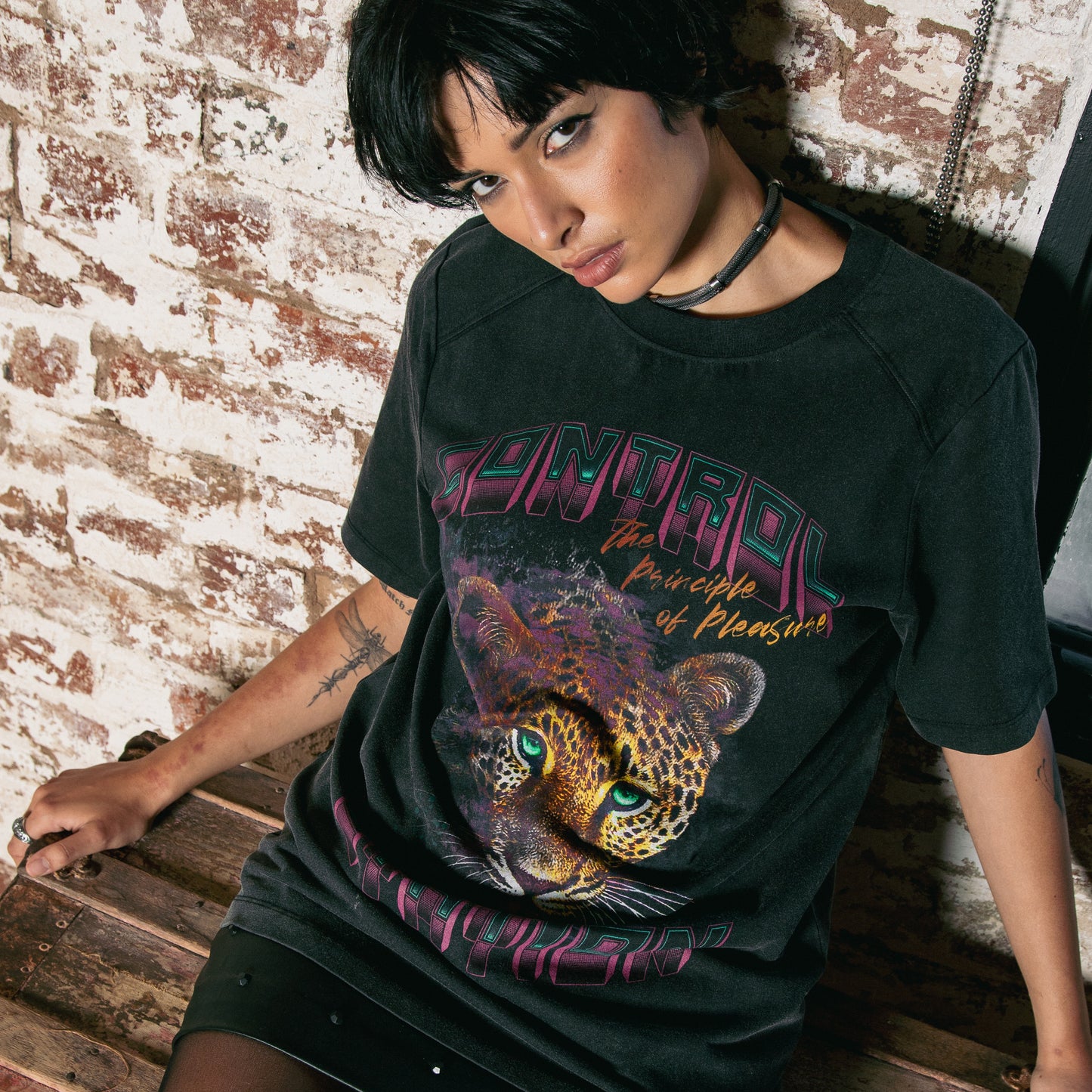 PRINCIPLE OF PLEASURE TEE - WASHED BLACK